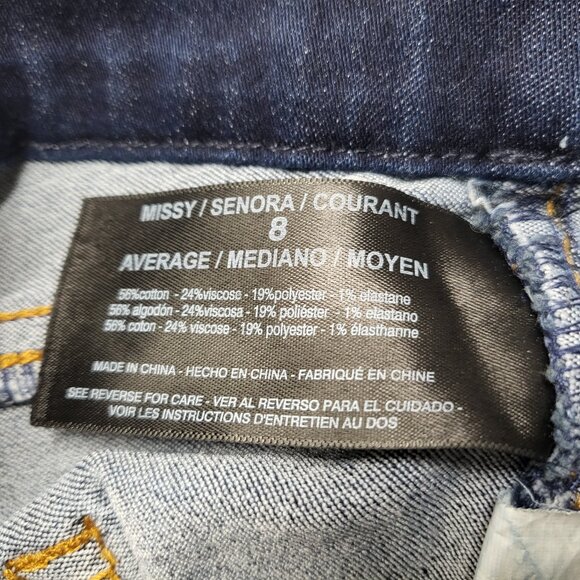 Nine West Jeans Womens Size 8 Heidi Pull On Skinny Crop Stretch Pockets Darkwash - Picture 6 of 16